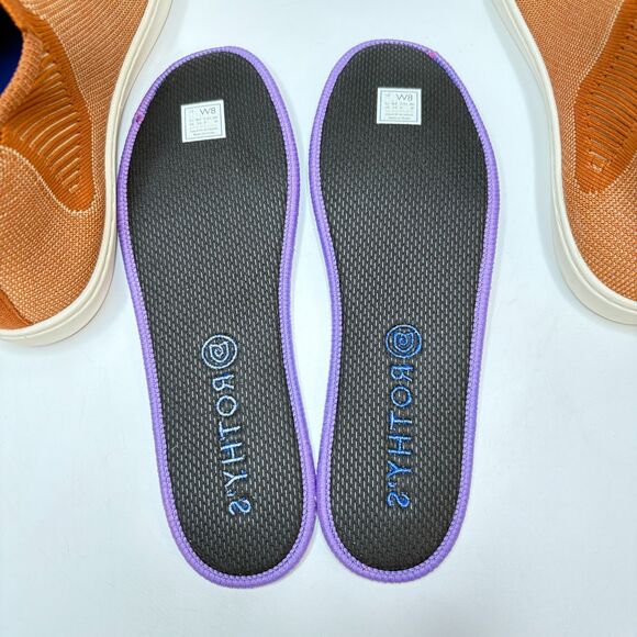 ROTHY'S  Chelsea Fawn Orange White Slip On High Top Casual Shoes  Womens Size 8 - Picture 11 of 12